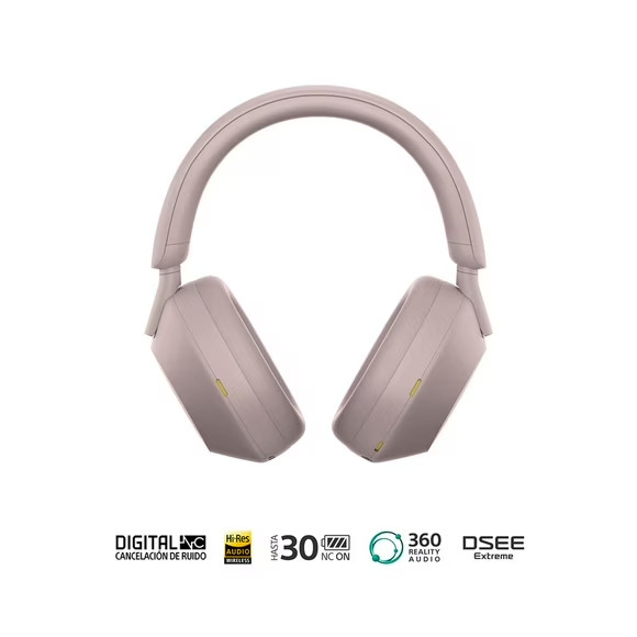 Audífonos Headphones Sony WH1000XM5/P Noise Cancelling Bluetooth Rosado