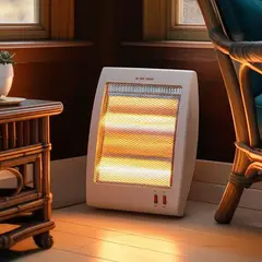 Estufa Eléctrica 800W Halógena Compacta Blanca
