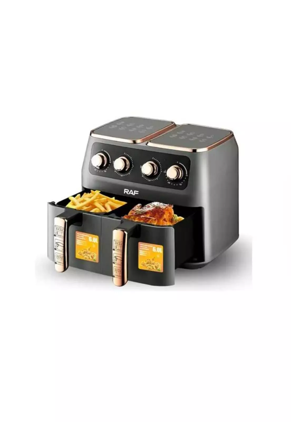 Freidora doble recipiente sin aceite digital, 12L