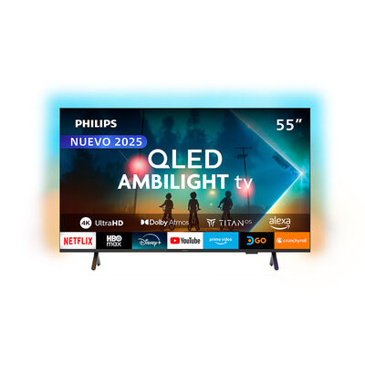 Philips 55” 55PUD8250 — Smart TV QLED 55" Philips 4K UHD Titan OS 55PUD8250