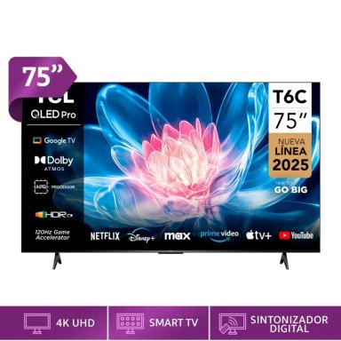 Smart TV TCL QLED 75" 4K UHD 75T6C